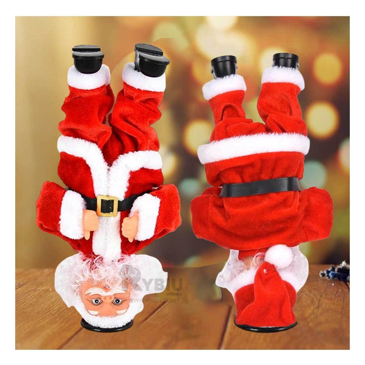 PACK4 FIGURA 27 CM PAPA NOEL DE CABEZA GIRATORIO ROJO EN REPISA - 3