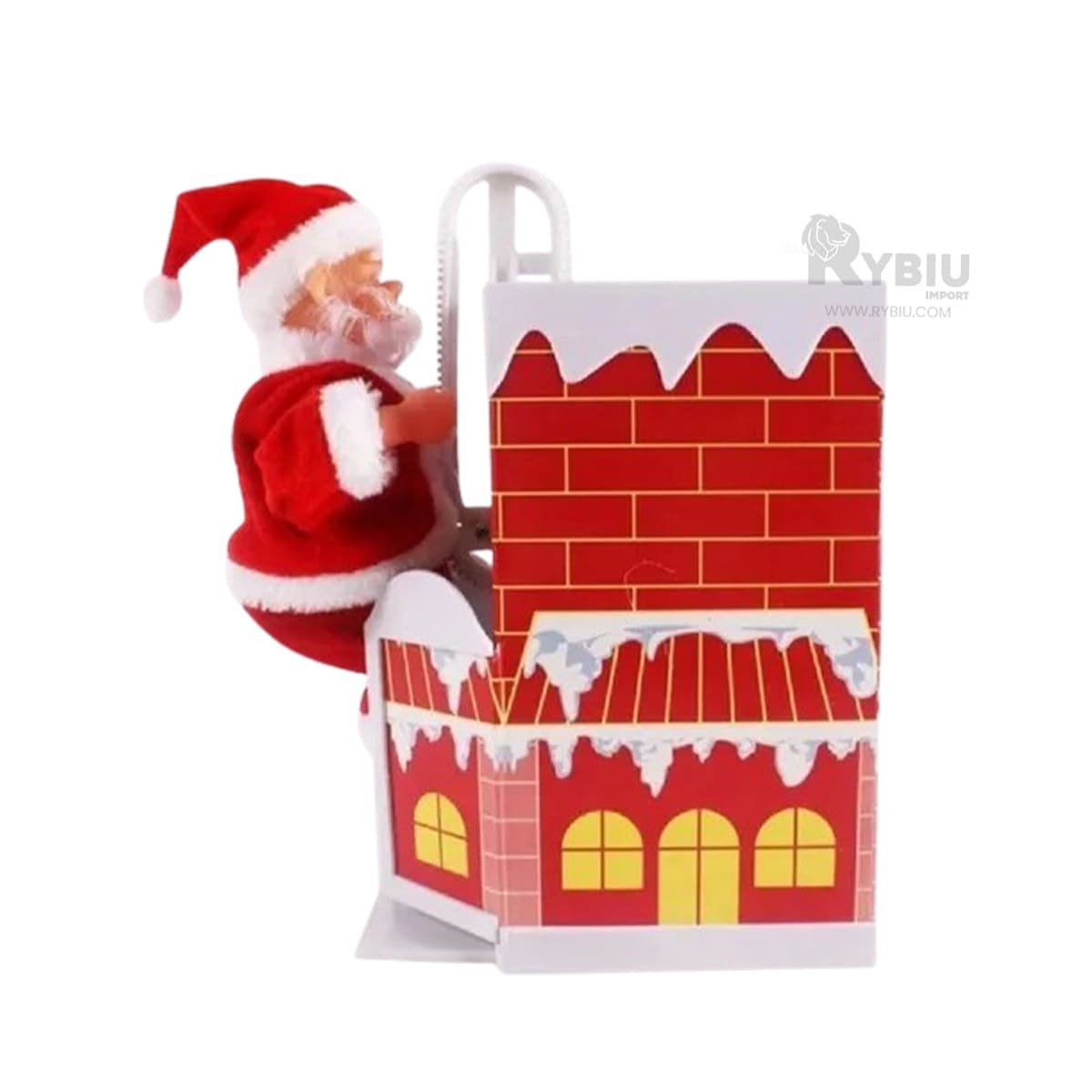 ADORNO SUBE Y BAJA EN CHIMENEA 22 CM PAPA NOEL SOBRE REPISA YLIGAS REGALO - 3