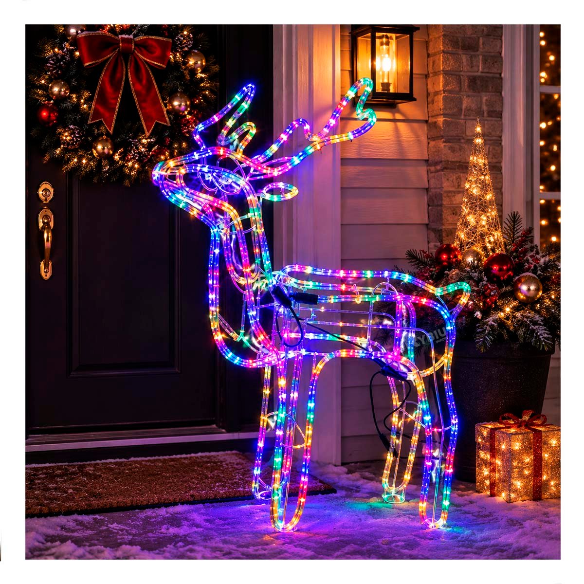 PACK2 RENO NAVIDEÑO CON LUCES LED90CM MULTICOLOR - 2