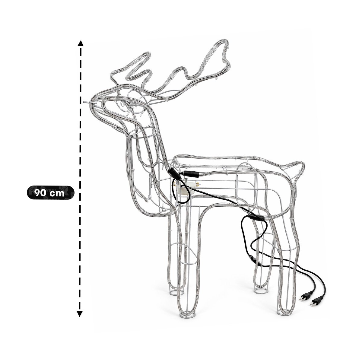 PACK2 RENO NAVIDEÑO CON LUCES LED90CM MULTICOLOR - 3