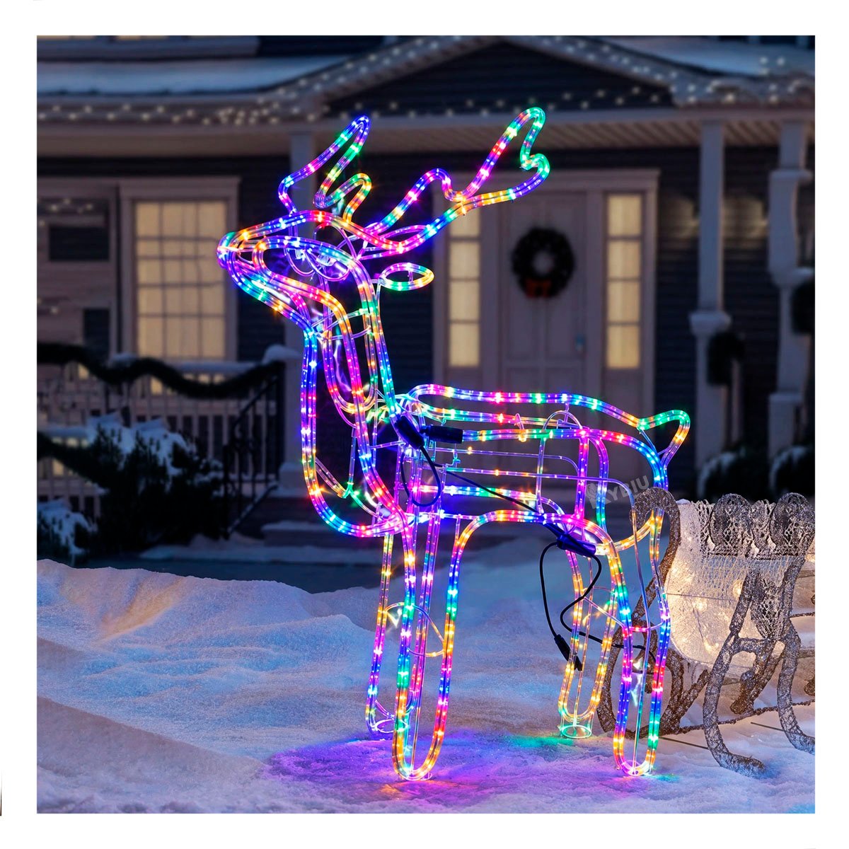 PACK2 RENO NAVIDEÑO CON LUCES LED105CM MULTICOLOR - 2