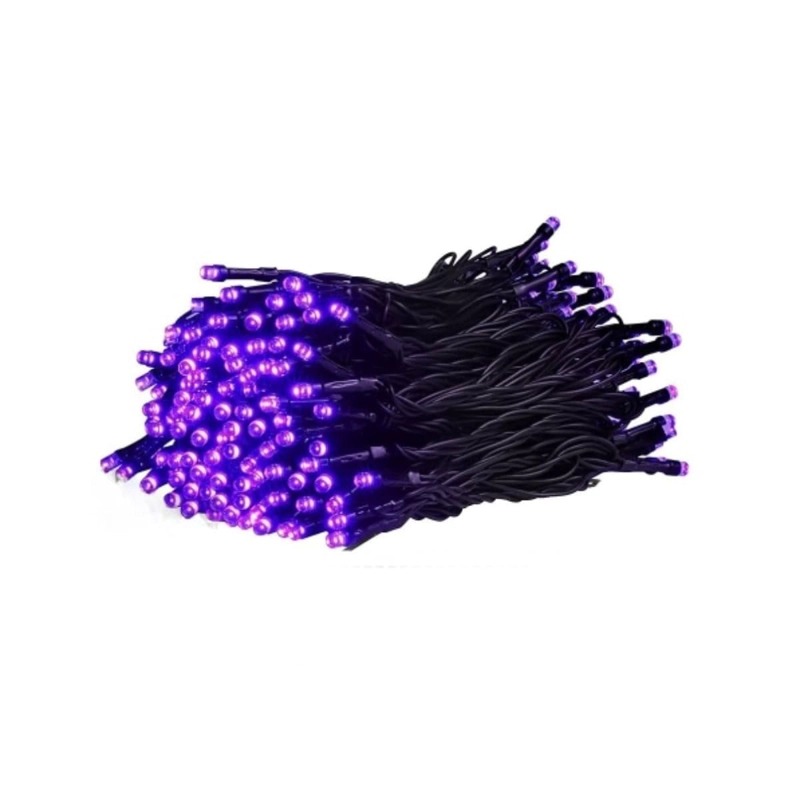 PACK2 LUCES LED MORADAS 200 UNIDADES PARA NAVIDAD CON CABLE VERDE Y ...