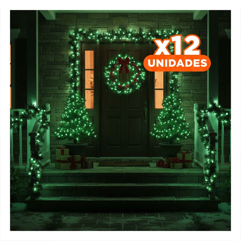 PACK12 FOCOS DE 23 METROS BRILLANTES EN VERDE Y+REGALO STICKER