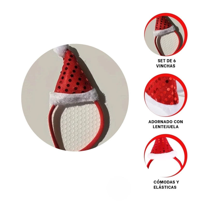 Diadema Navideña Para Niños – Adornos De Cabeza Con Lazos, Bolas Y Lentejuelas, Accesorio De Cabello Rojo Para Navidad, Mascarada Y Cosplay