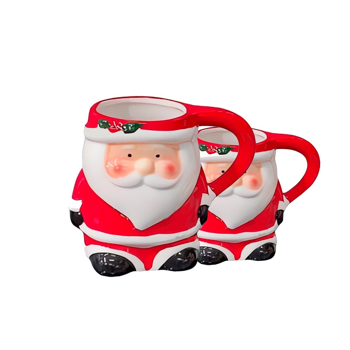 PACK4 TAZA NAVIDEÑA CON ARBOL PEQUEÑO DECORADO PARA COMEDOR Y MESA YREGALO STICKER - 5