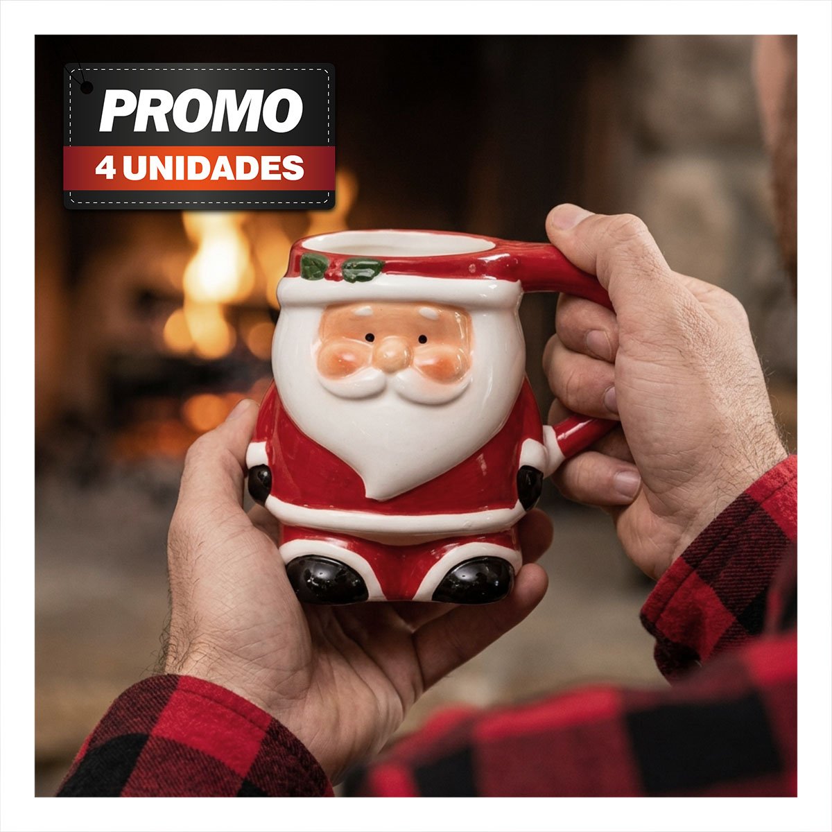 PACK4 RECIPIENTE NAVIDEÑO CON BASTON RAYADO PARA MESA Y COMEDOR - 1