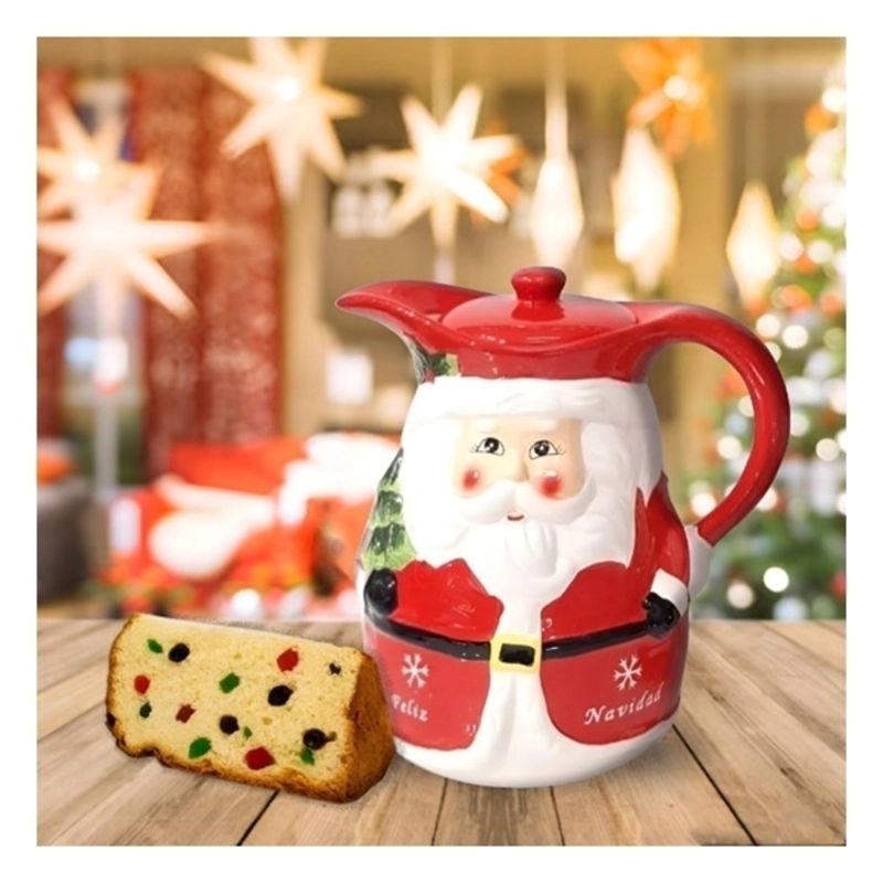 PACK2 JARRON DE CERAMICA SANTA CLAUS PARA DECORACION DE COCINA FESTIVA Y+REGALO STICKER - 5