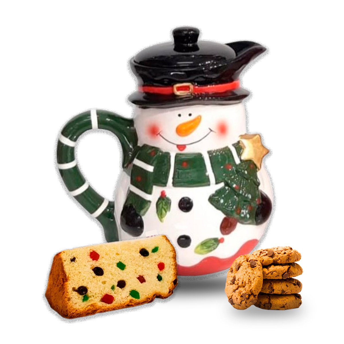 PACK4 PIEZA DE DECORACION NAVIDENA CON ESTILO MUNECO DE NIEVE 2 LITROS YPAPEL REGALO - 3