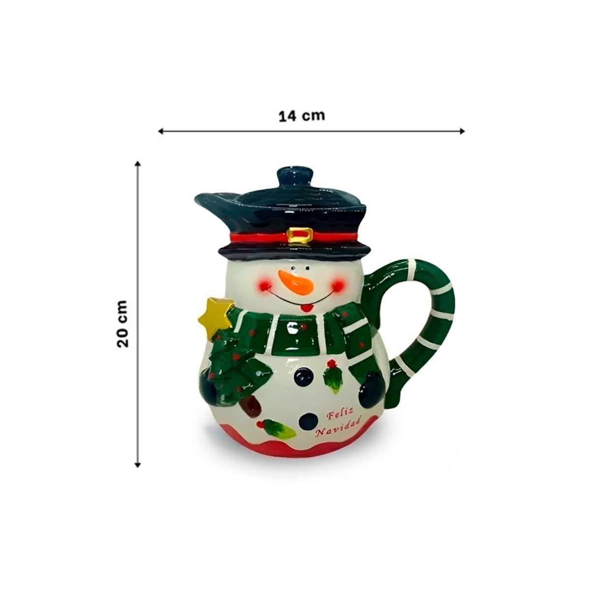 PACK6 UTENSILIO DE MESA NAVIDENO CON IMAGEN MUNECO DE NIEVE 2 LITROS PARA HOGAR - 4