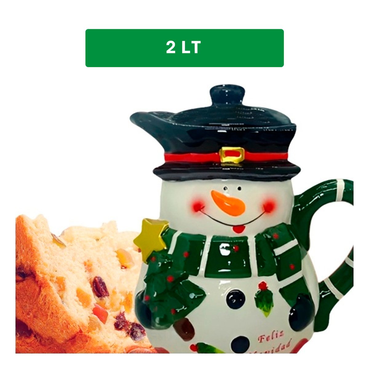 PACK2 PIEZA DECORATIVA NAVIDENA CON MUNECO DE NIEVE 2 LITROS PARA DECORACION YPAPEL REGALO - 4