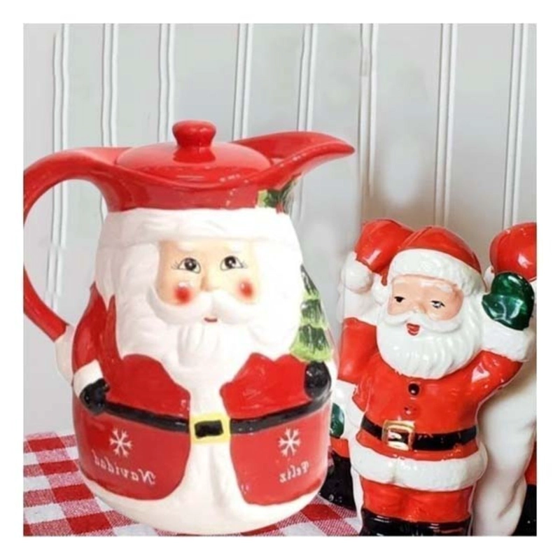 PACK4 ENVASE DE CERAMICA SANTA CLAUS PARA COCINA Y DECORACION NAVIDENA Y+PAPEL REGALO - 5