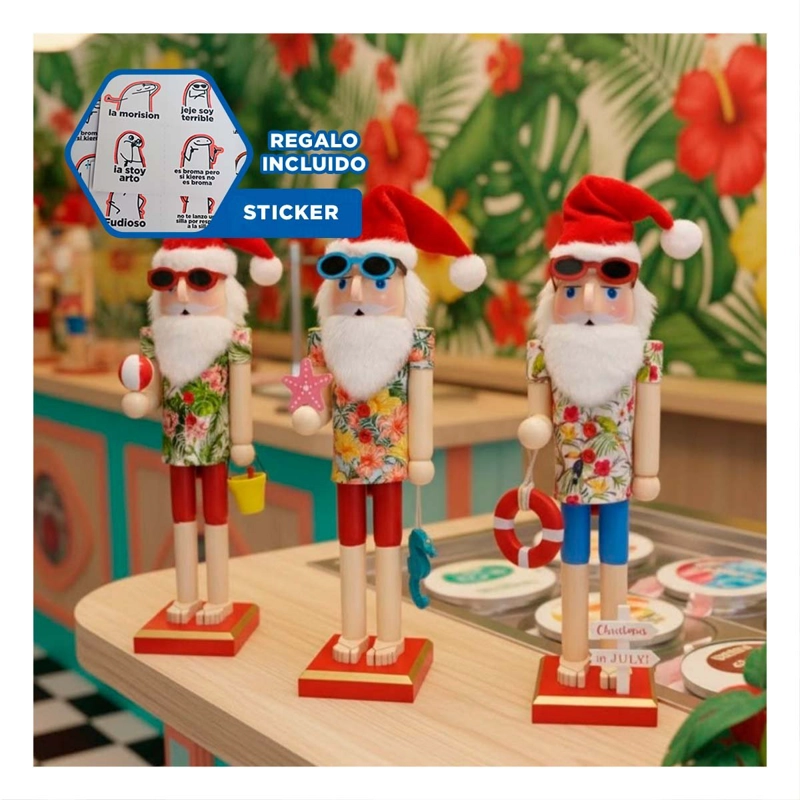 MUÑECO CASCANUEZ PLAYERO PARA AMBIENTES NAVIDEÑOS ROJO, AZUL Y VERDE 38 ...