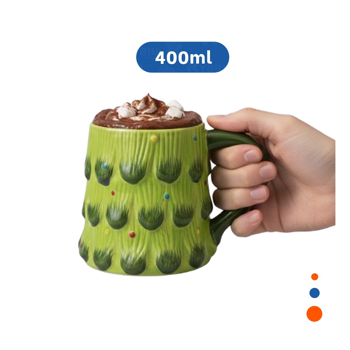 PACK4 TAZA ARBOL PINO CAPACIDAD 400ML COLOR VERDE NAVIDEÑA PARA DESAYUNO HOGAR YPAPEL REGALO - 4