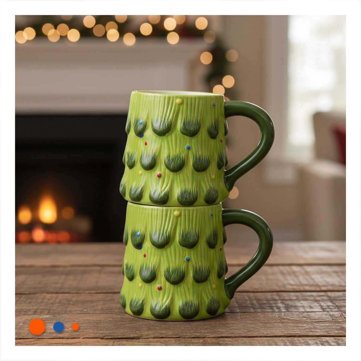 TAZA PINO ARBOL CAPACIDAD 400ML COLOR VERDE PARA BEBIDA INVIERNO Y COCINA YREGALO STICKER - 2