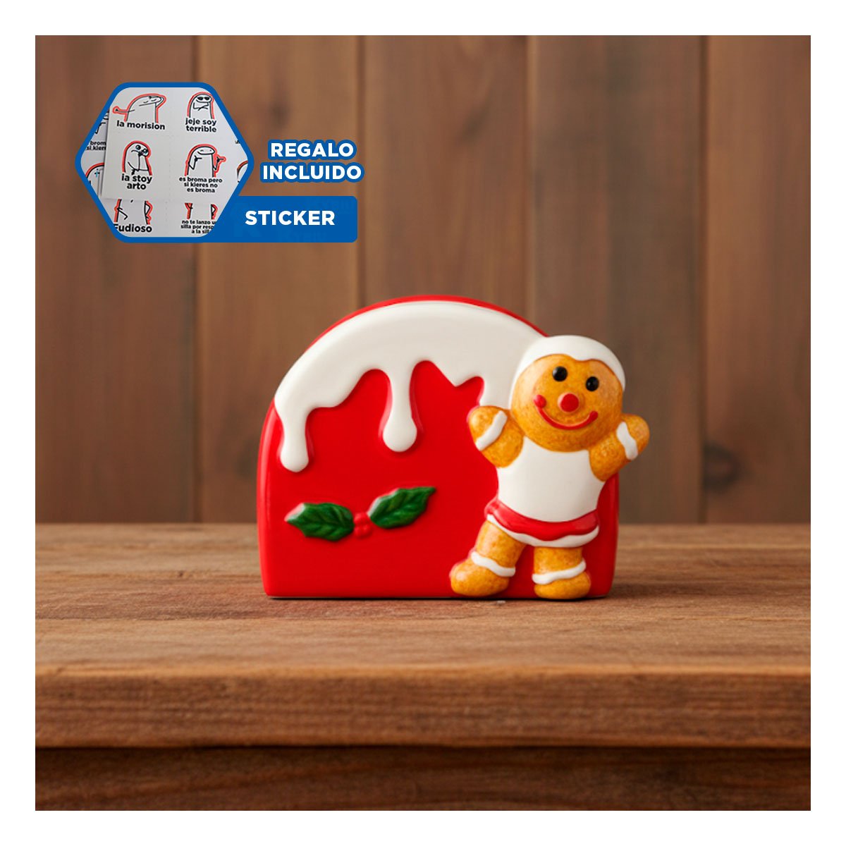 PACK4 BASE PARA SERVILLETAS BLANCO Y ROJO CON JENGIBRE Y NIEVE DERRETIDA YREGALO STICKER - 5