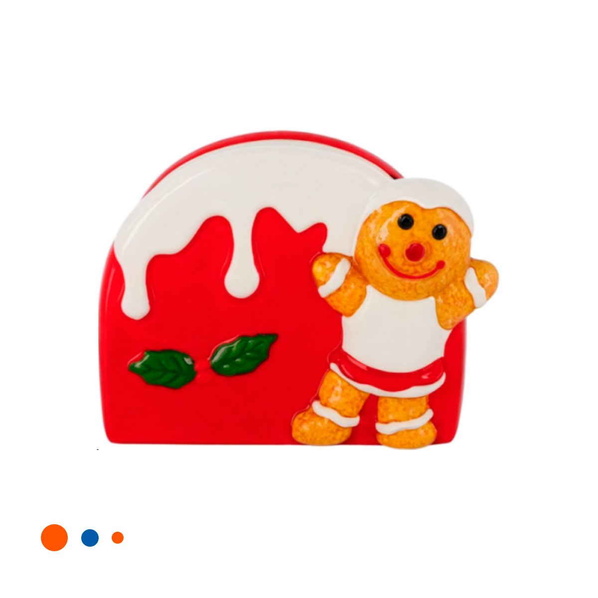 PORTA SERVILLETAS BLANCO Y ROJO CON JENGIBRE Y NIEVE DERRETIDA PARA CENA YREGALO STICKER - 5