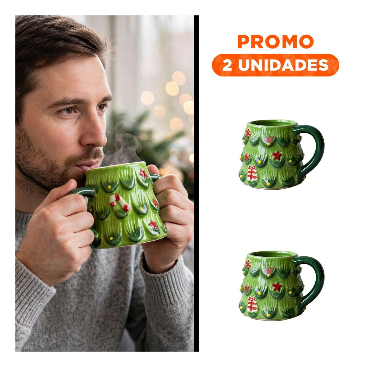 PACK2 COPA FORMA ARBOL PINO VERDE 300ML NAVIDEÑO PARA MESA FESTIVA YPAPEL REGALO - 1