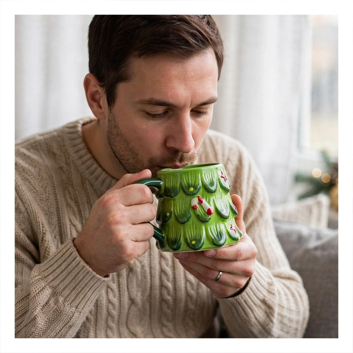 PACK2 RECIPIENTE FORMA ARBOL PINO VERDE 300ML FESTIVO PARA COCINA NAVIDEÑA YREGALO STICKER - 2