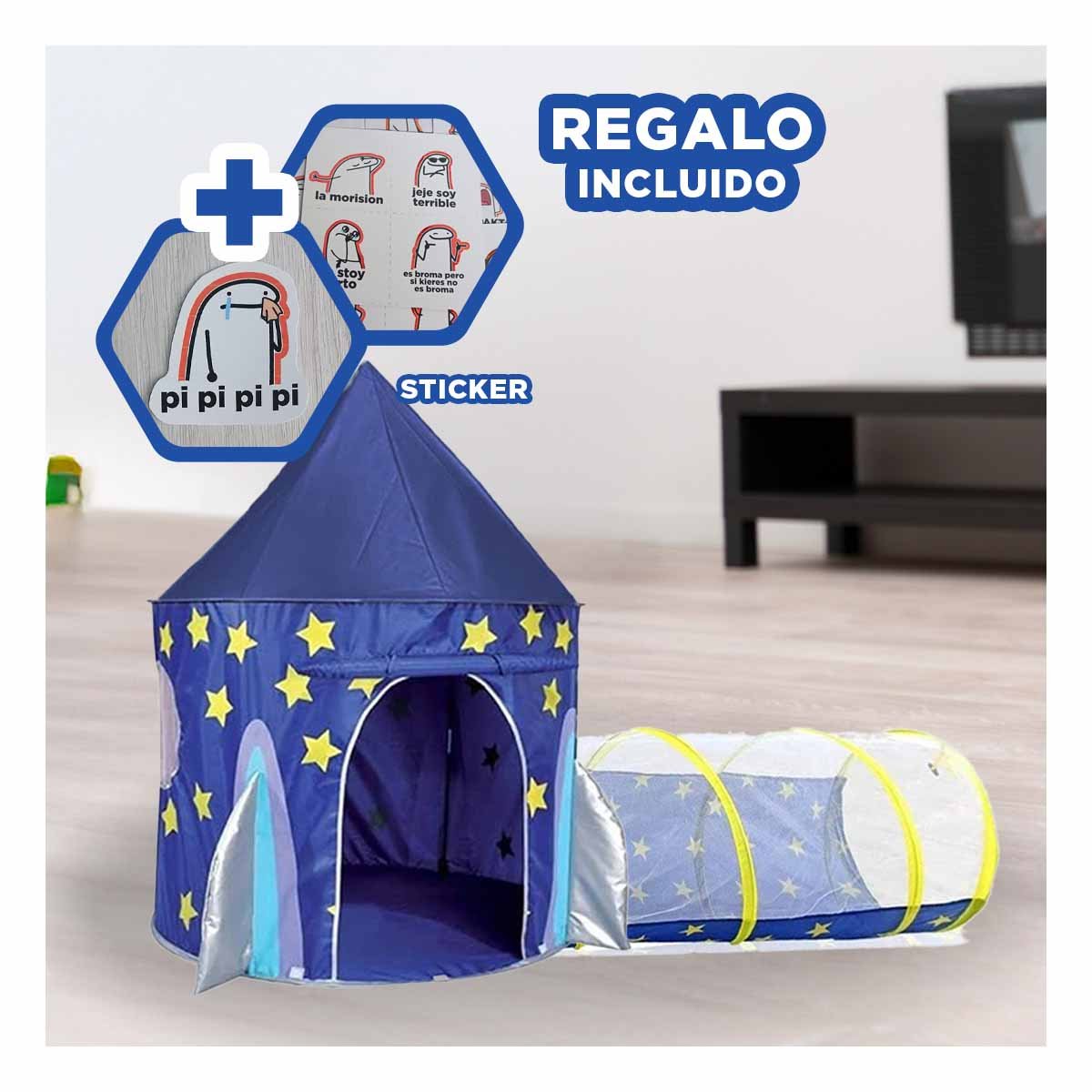 PACK6 COMBO DE 2 PIEZAS DE CARPA INFANTIL AZUL PARA MOMENTOS Y+REGALO STICKER - 2