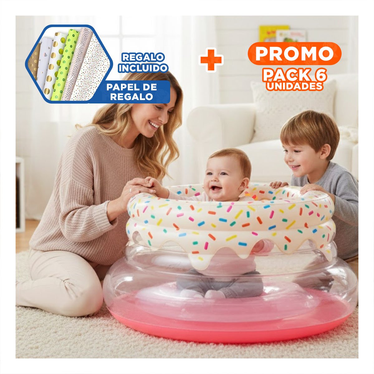 PACK6 ELEMENTO DE ALMACENAJE COMPACTO PARA GUARDAR EN EL ESTANTE Y+PAPEL REGALO - 1