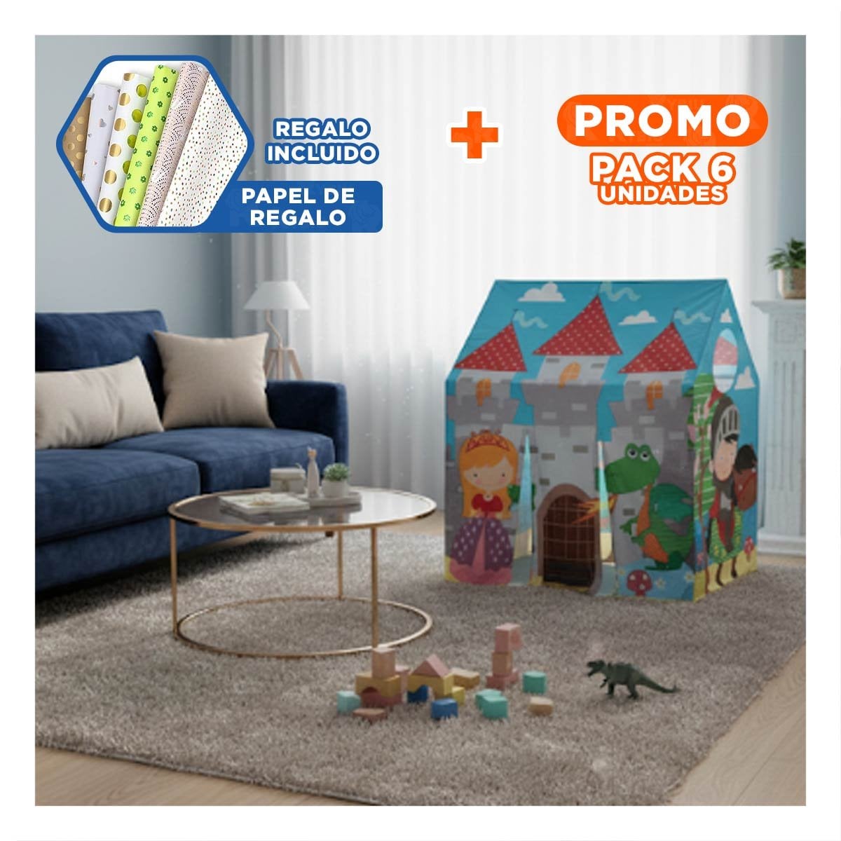 PACK6 MANSION DE ENTRETENIMIENTO FISICO PARA EL BIENESTAR DE SU HIJO Y+PAPEL REGALO - 1