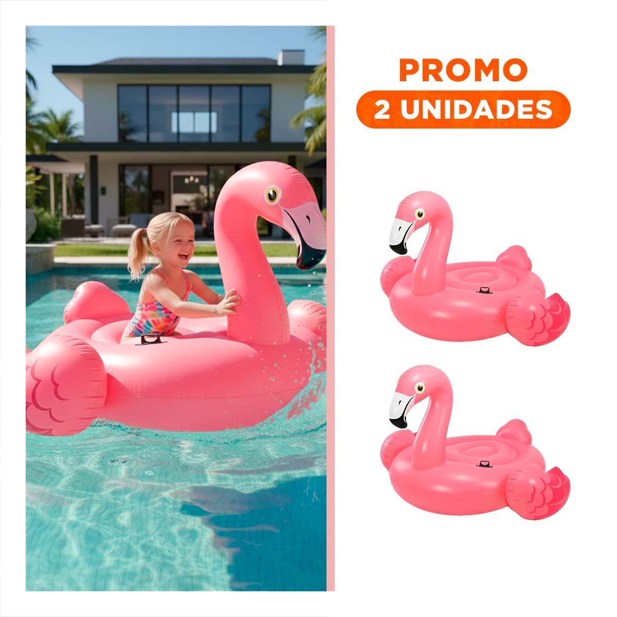 PACK2 RECURSO DE JUEGO PARA PISCINA CON FIGURA DE FLAMENCO - 1