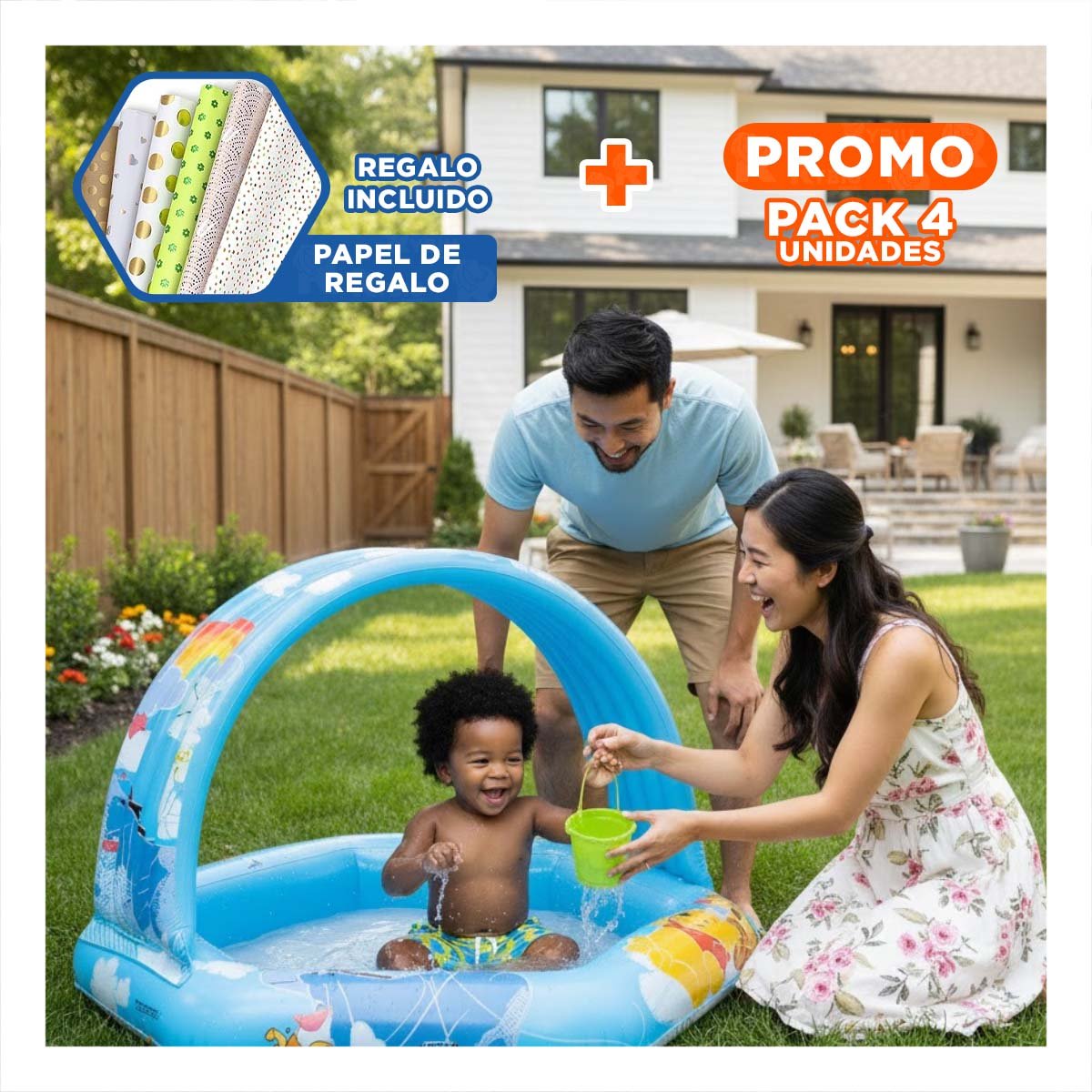 PACK4 ARTICULO INFLABLE CON SUPERFICIE LISA PARA UN BANO MUY NATURAL Y DIVERTIDO SANO - 1