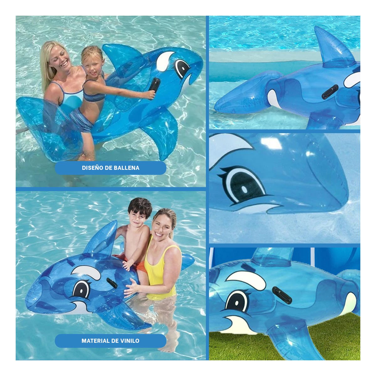 PACK2 FLOTADOR DE AGUA MEDIANO CON FORMA DE BALLENA Y+PAPEL REGALO - 3