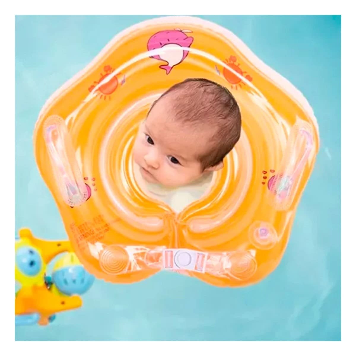 PACK6 FLOTADOR DE PISCINA PARA BEBE ANARANJADO TIPO CUELLO 66 X 44 CM Y+PAPEL REGALO - 2