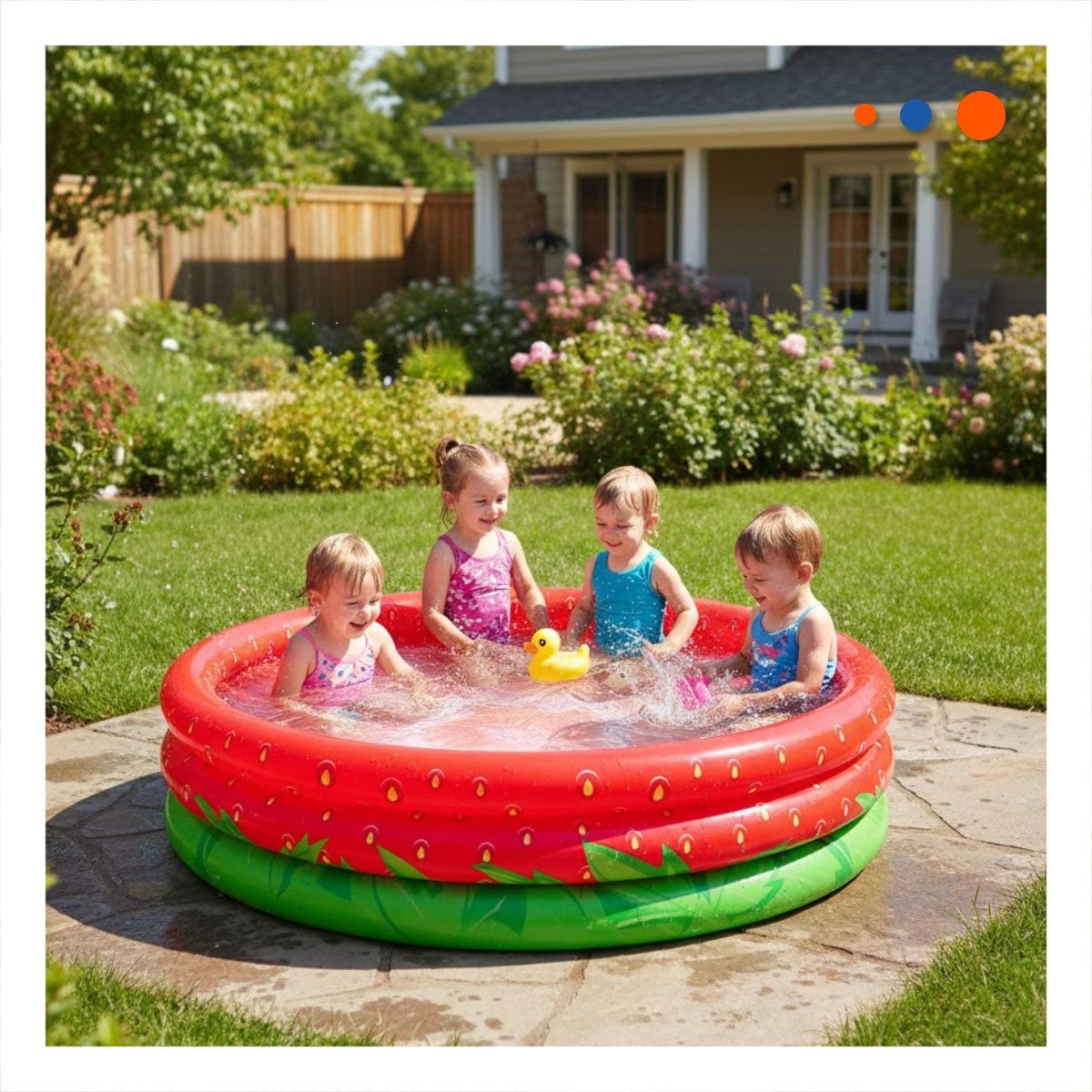 PACK4 ARTICULO INFLABLE 160X160X38CM CON TONOS ROJOS PARA NINOS CON ENERGIA Y+PAPEL REGALO - 2