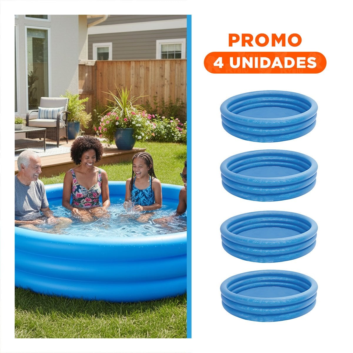 PACK4 ARTICULO INFLABLE AZUL 168X42CM NO TOXICO PARA LA PROTECCION Y+REGALO STICKER - 1