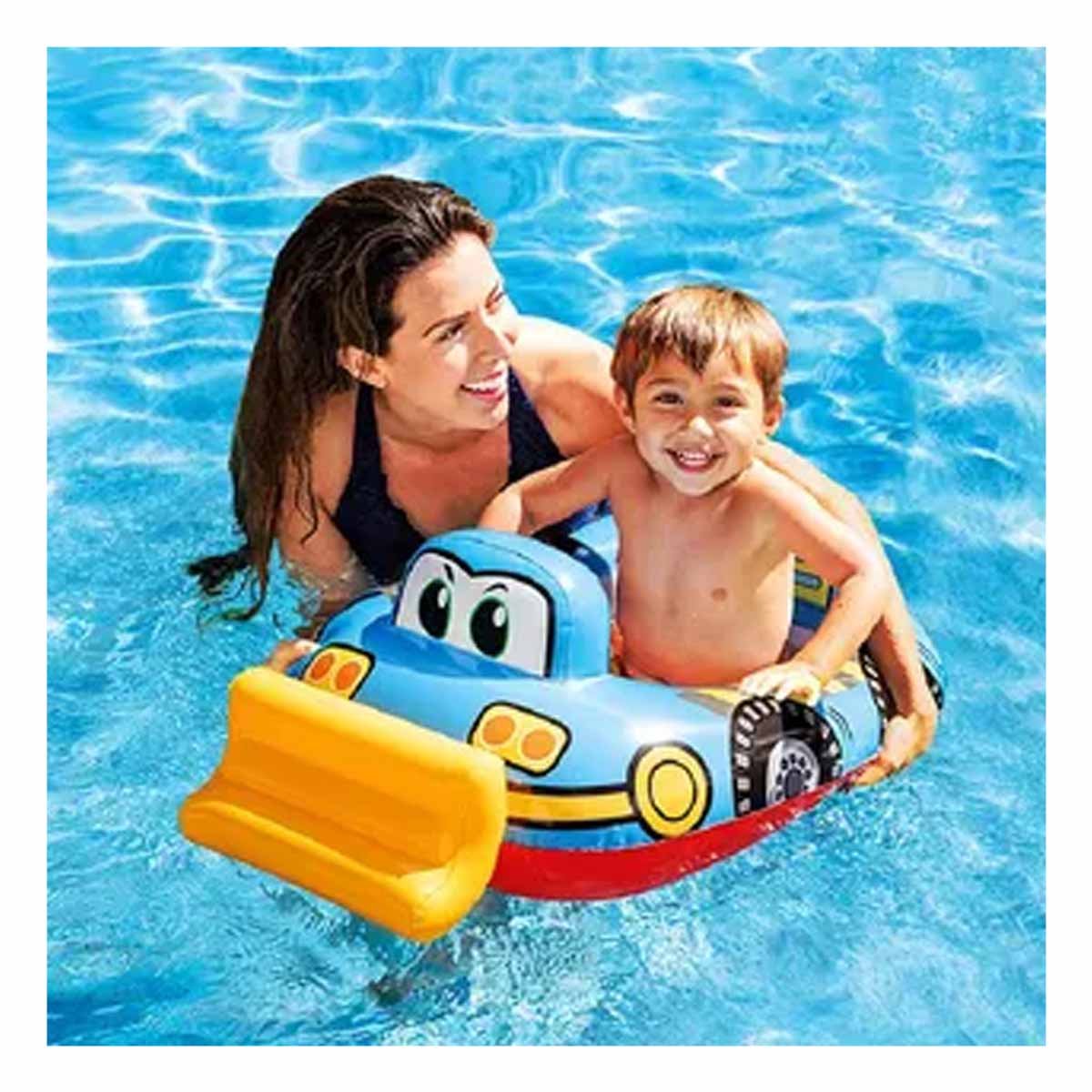 PACK12 RUEDA CARROS PARA NIÑO CON DISEÑO DE TRACTOR COLOR CELESTE PARA PISCINA - 2