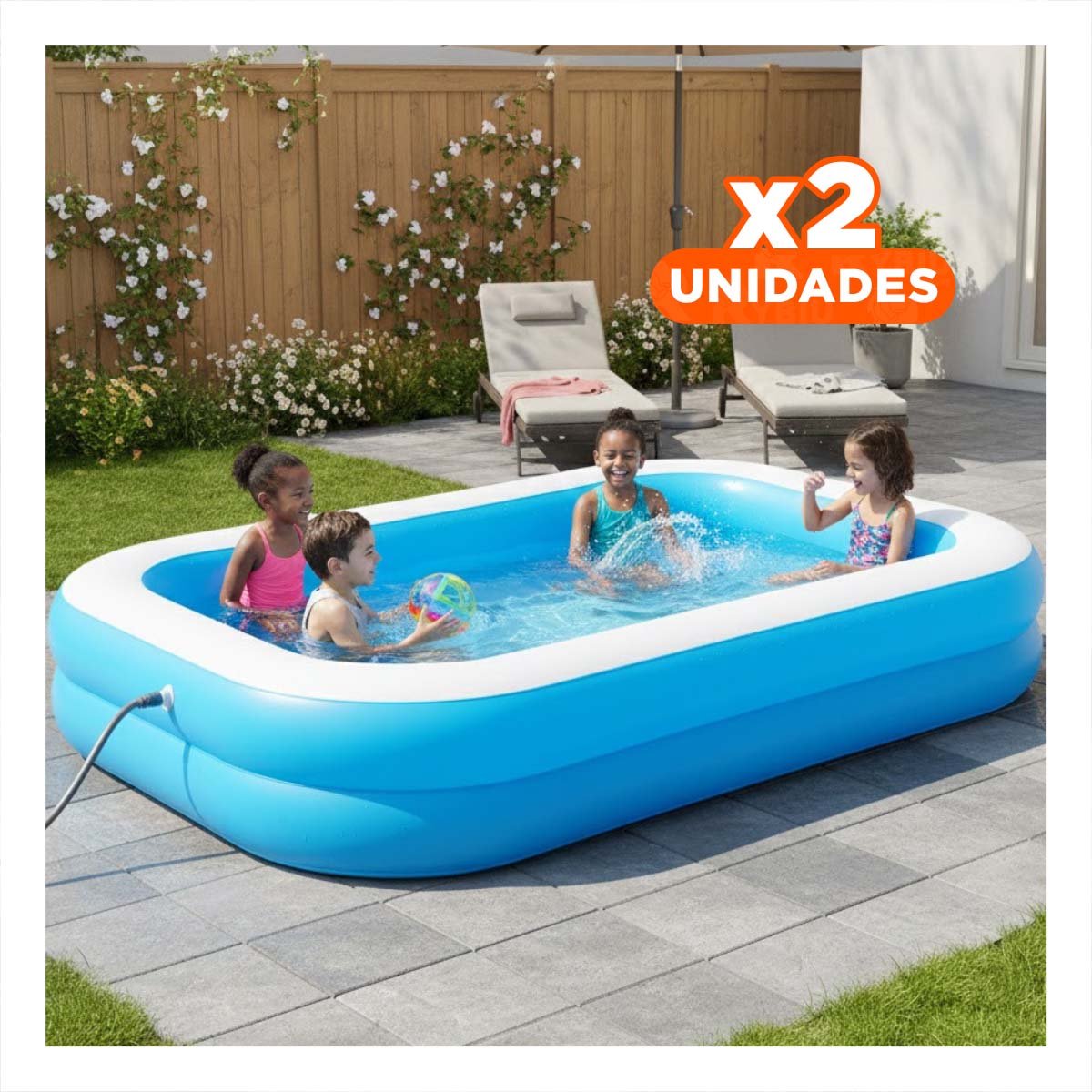 PACK2 ACCESORIO DE VERANO 300X163X56CM DE FORMA ALARGADA PARA DIVERSION Y+REGALO STICKER - 1