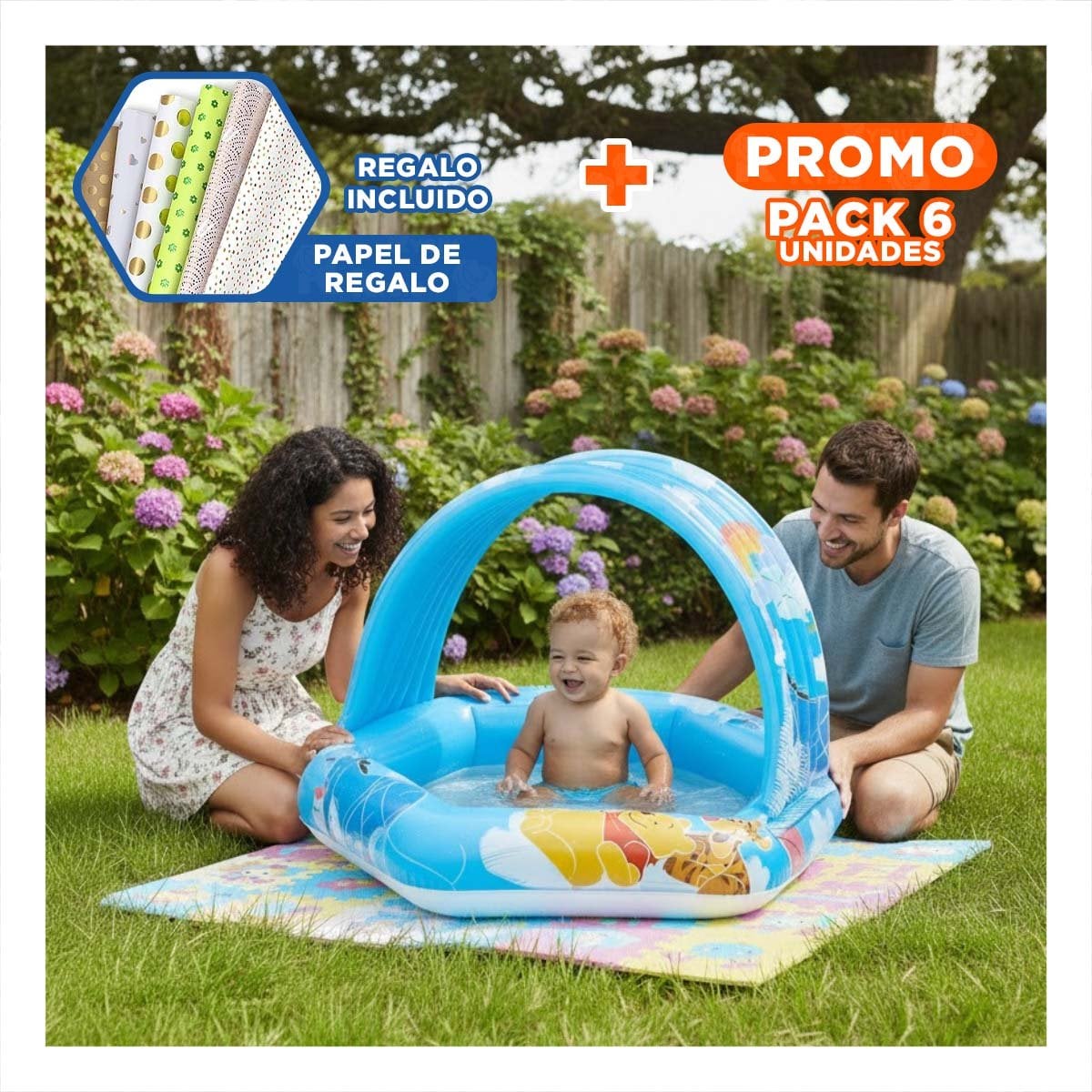 PACK6 EQUIPO DE RECREO 109X102X71CM PARA PEQUENOS CAMPEONES CON GANAS DE JUGAR AGUA - 1