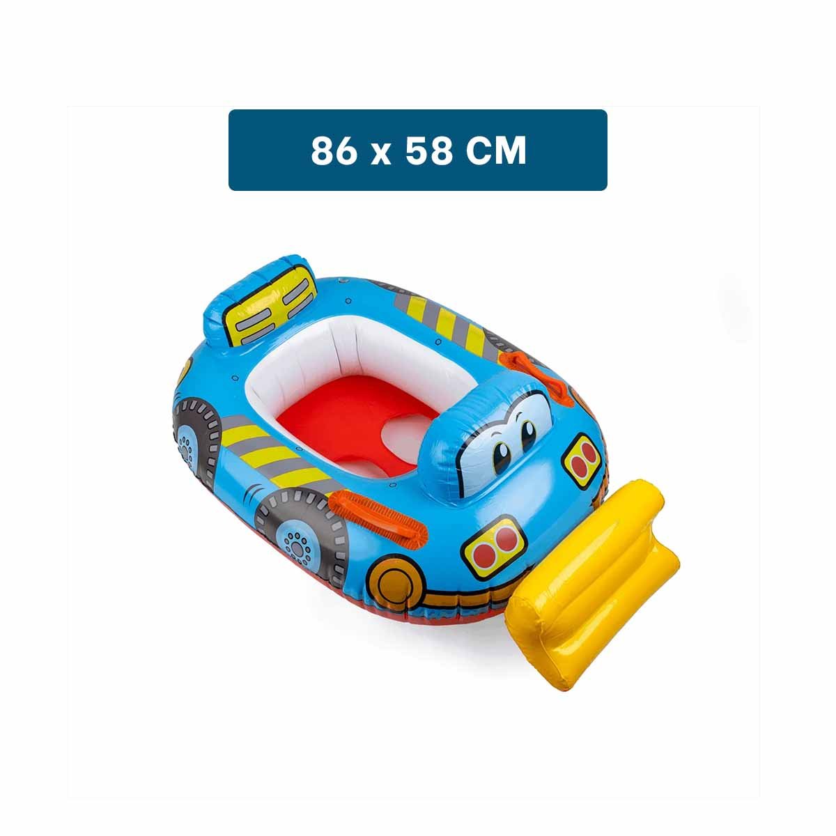 PACK6 ARO INFLABLE INFANTIL CON FORMA DE TRACTOR CELESTE PARA DIVERSION Y+REGALO STICKER - 4