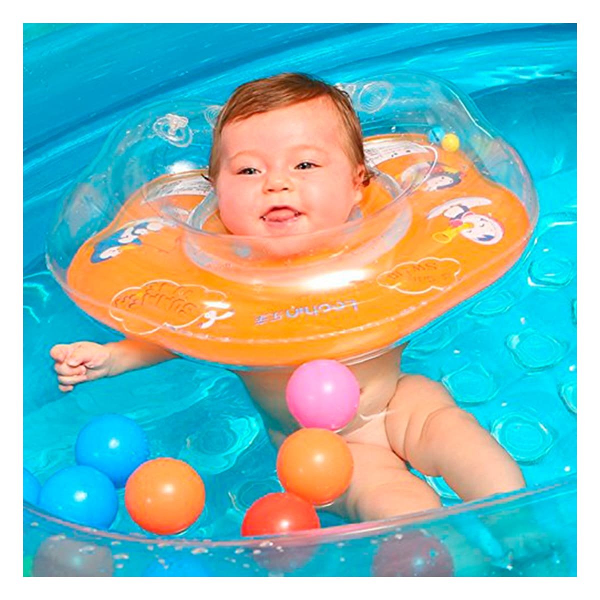 PACK12 ARO FLOTANTE ANARANJADO DE CUELLO 66 X 44 CM PARA PISCINA Y VERANO Y+REGALO STICKER - 5