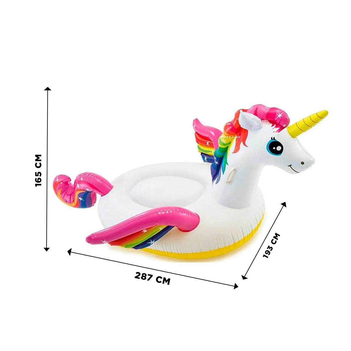 PACK2 ACCESORIO FLOTANTE DECORATIVO PARA PISCINA CON FORMA DE UNICORNIO Y+PAPEL REGALO - 4