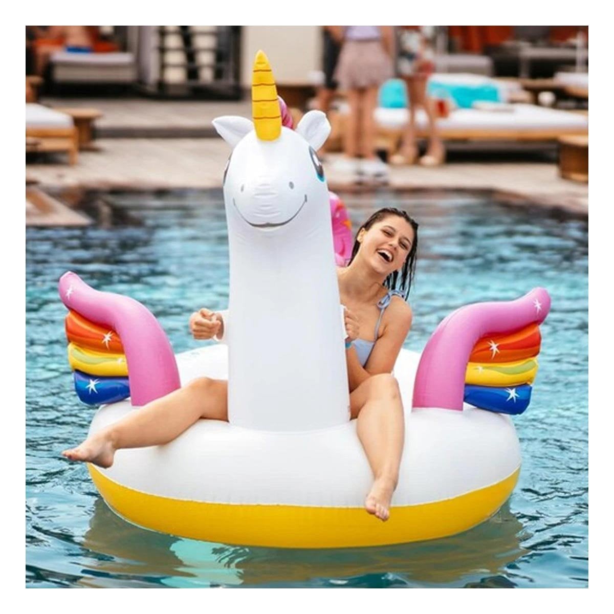 PACK2 ACCESORIO FLOTANTE DECORATIVO PARA PISCINA CON FORMA DE UNICORNIO Y+PAPEL REGALO - 5