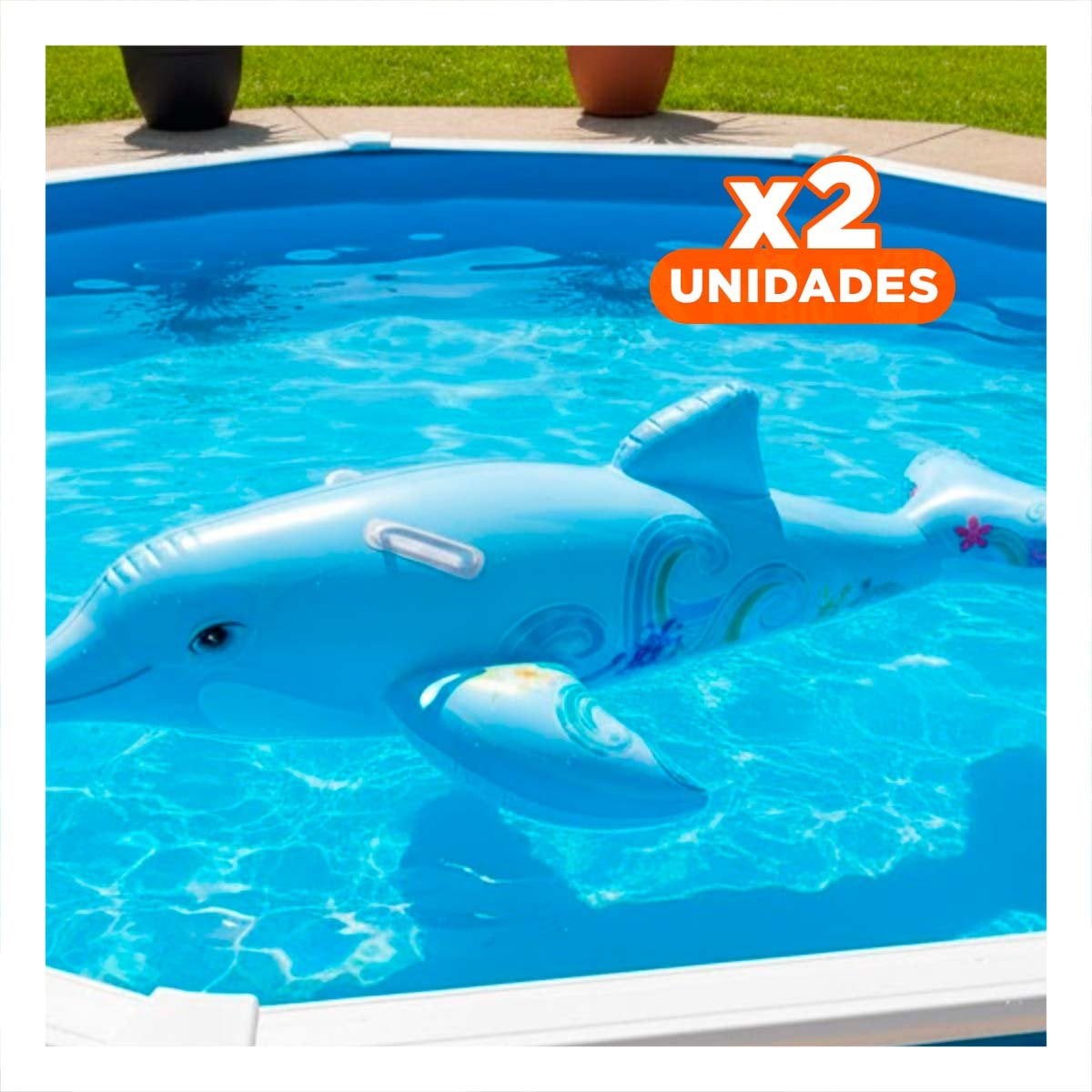 PACK2 ACCESORIO INFLABLE PARA PISCINA CON ESTILO MARINO DIVERTIDO Y+REGALO STICKER - 1