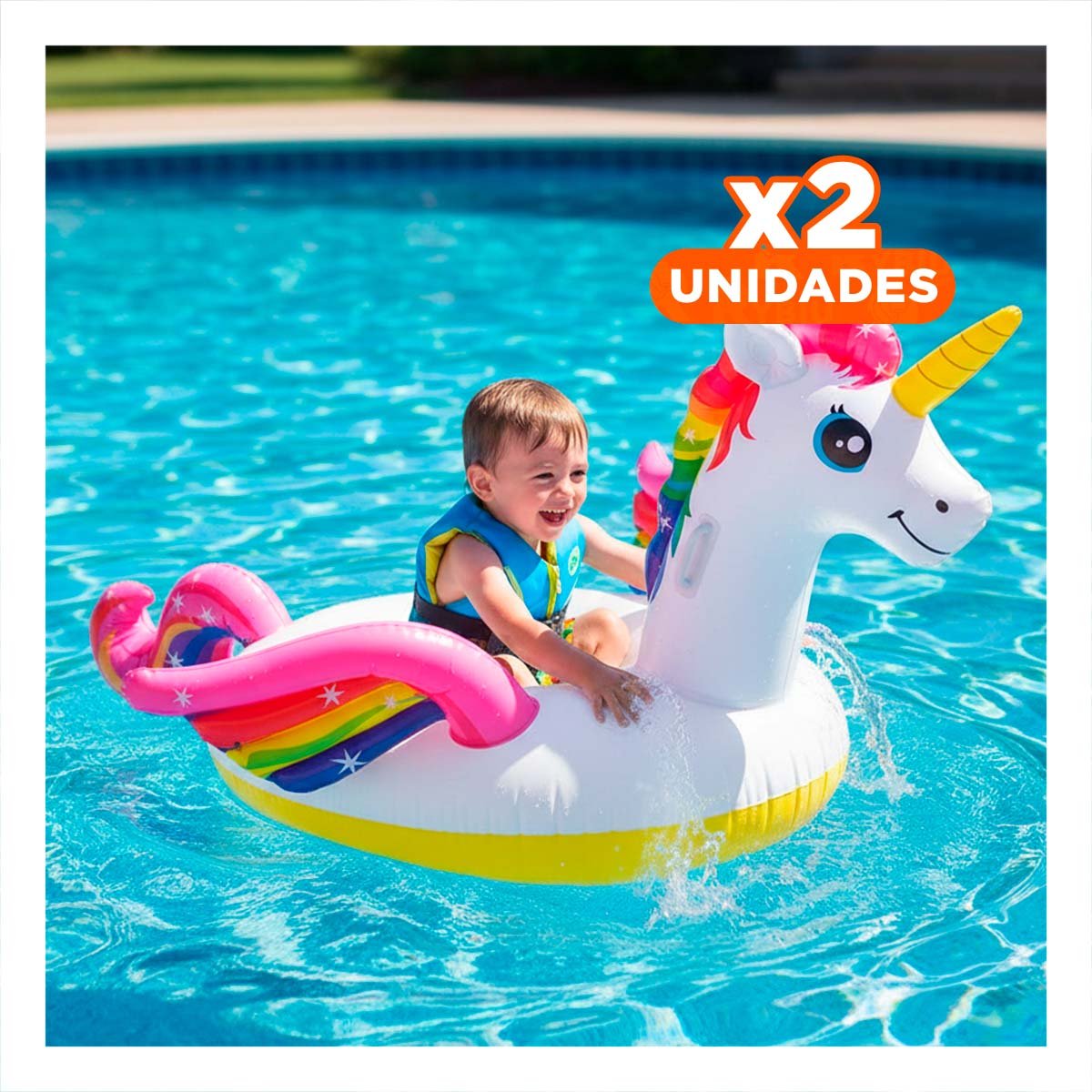 PACK2 BOTE INFLABLE DE GRAN FORMATO CON DISENO DE UNICORNIO Y+REGALO STICKER - 1