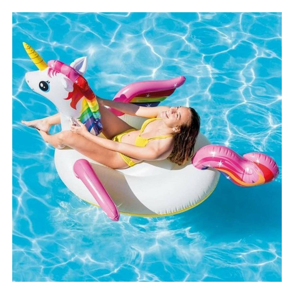 PACK2 BOTE INFLABLE DE GRAN FORMATO CON DISENO DE UNICORNIO Y+REGALO STICKER - 3