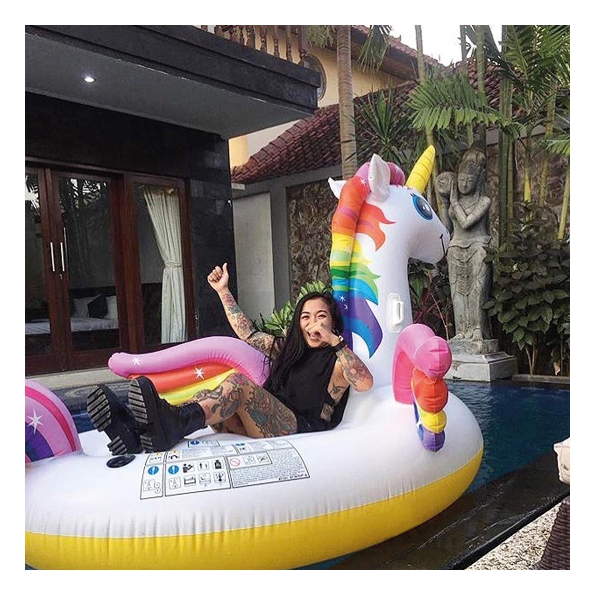 PACK2 BOTE INFLABLE DE GRAN FORMATO CON DISENO DE UNICORNIO Y+REGALO STICKER - 5