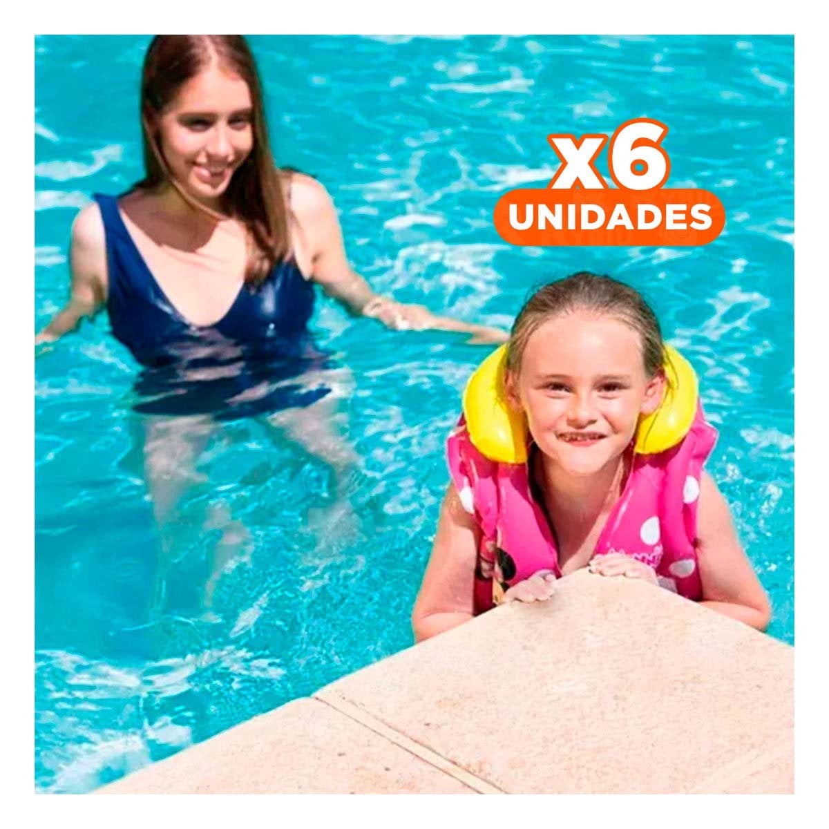 PACK6 CHALECO INFANTIL PARA USO RECREATIVO Y SEGURO EN AGUA Y+REGALO STICKER - 1