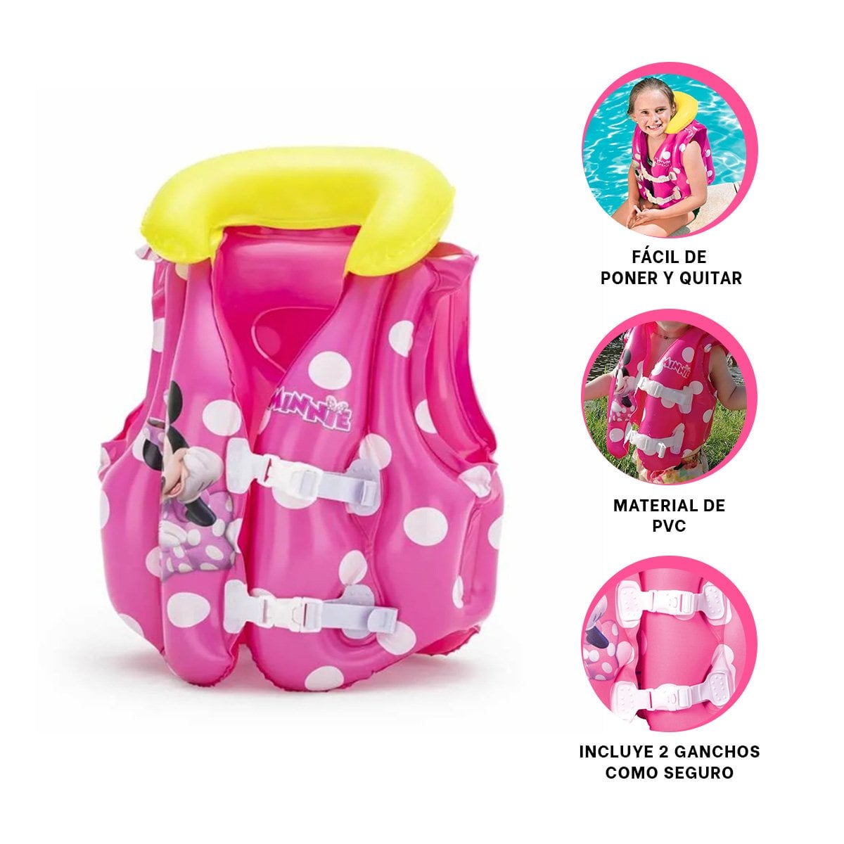 CHALECO FLOTANTE INFANTIL 51 X 46 CM PARA JUEGOS EN PISCINA - 3