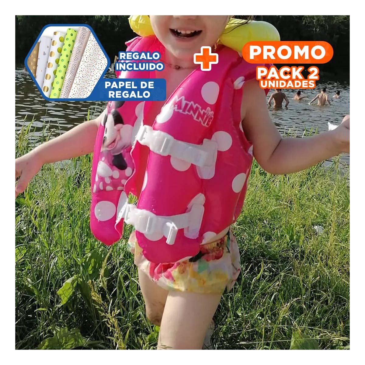 PACK2 ELEMENTO COMODO Y LIGERO PARA NINOS QUE APRENDEN A NADAR Y+PAPEL REGALO - 1