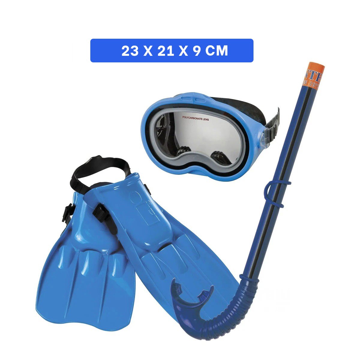PACK6 KIT AZUL PARA AGUA PARA NINOS CON VISOR TUBO Y ALETAS - 4