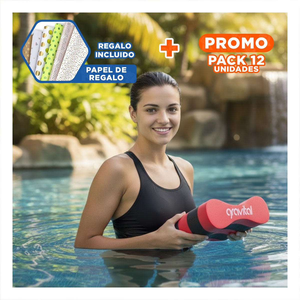 PACK12 ELEMENTO COMODO PARA NINOS EN JUEGOS DE AGUA Y+PAPEL REGALO - 1