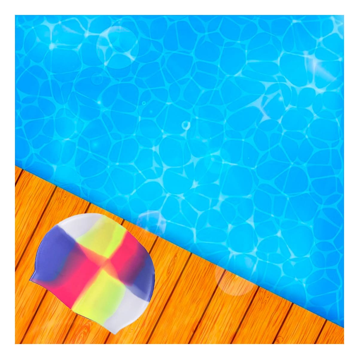 PACK4 ACCESORIO DE NATACION BLANCO AMARILLO FUCSIA AZUL PRACTICO - 3
