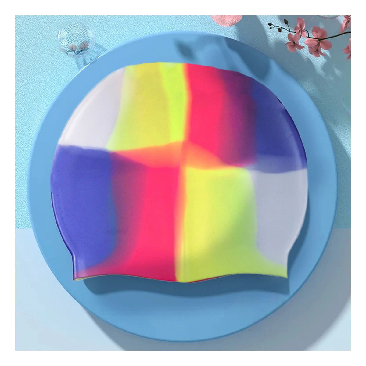PACK4 ACCESORIO DE NATACION BLANCO AMARILLO FUCSIA AZUL PRACTICO - 5