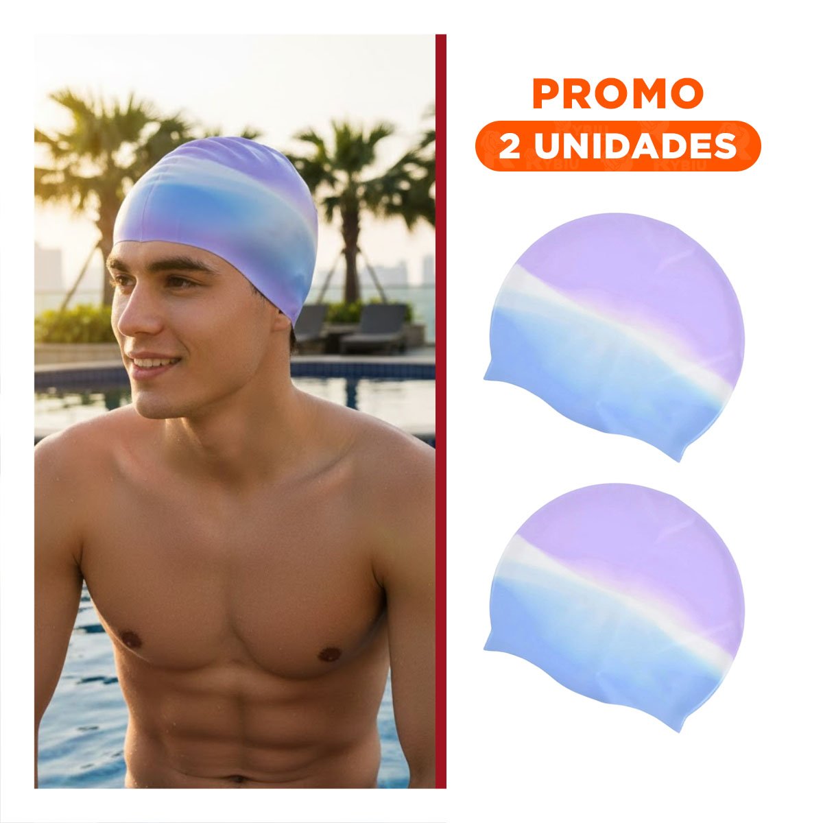 PACK2 CASQUETE NATACION UNISEX COMODO PARA ACTIVIDADES EN PISCINA - 1